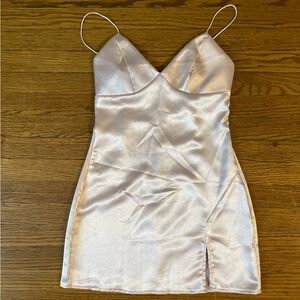 Light Pink Satin Mini Dress